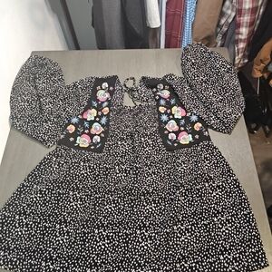Oddi Black & White Dot Print Top